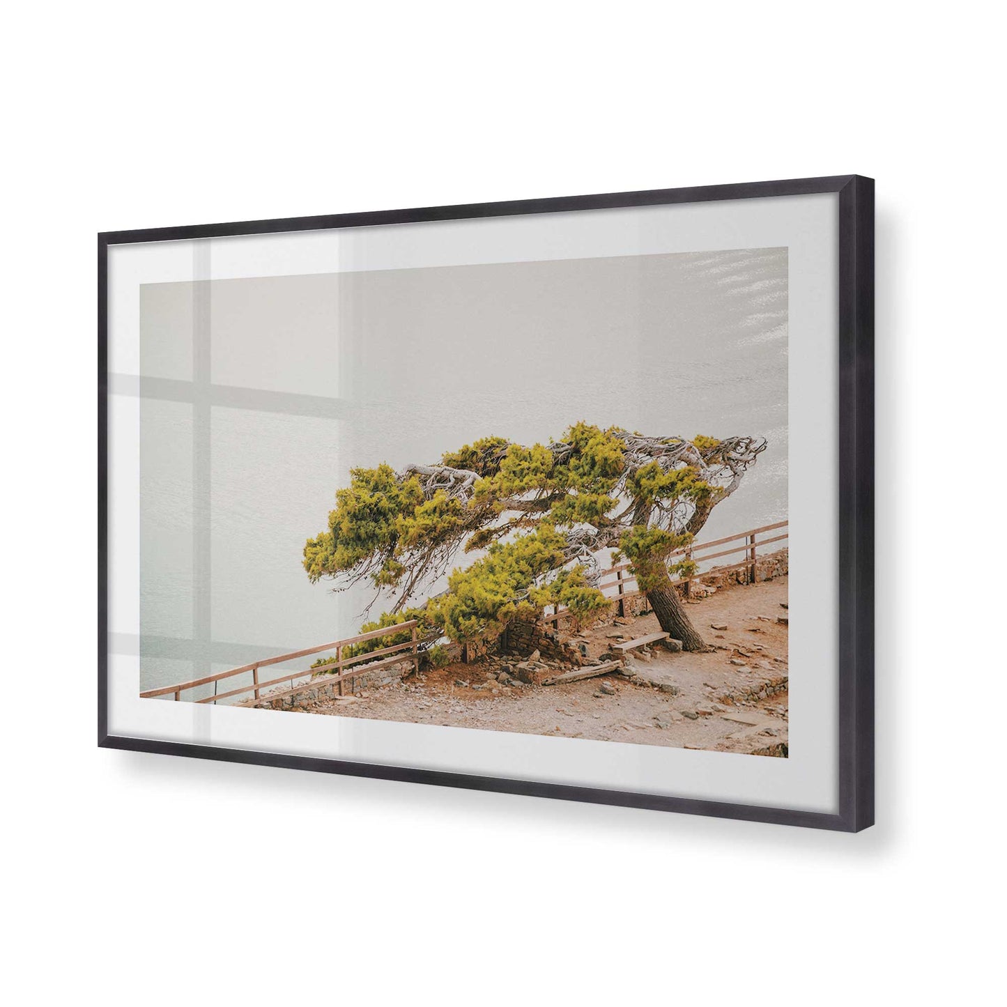 [Color:Weathered Zinc], Picture of art in a Weathered Zinc frame of the corner